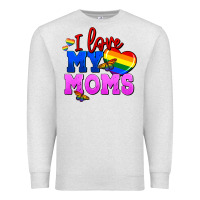 Oatmeal Heather I love my moms Premium Sweatshirt - FaDigitalArtStudio