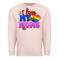 Pale Pink I love my moms Premium Sweatshirt - FaDigitalArtStudio