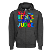 Charcoal Heather think before you judge Zipper Hoodie - CowGirlArtShop