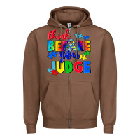 Chestnut think before you judge Zipper Hoodie - CowGirlArtShop