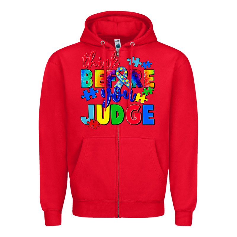 Think Before You Judge Zipper Hoodie by CowGirlArtShop | Teevron