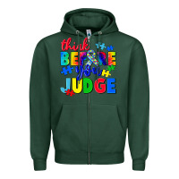 Sports Green think before you judge Zipper Hoodie - CowGirlArtShop