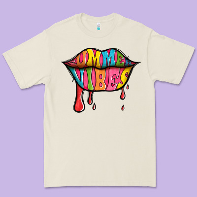 Summer Vibes Lips Premium Tee Designed By Jasminsmagicworld