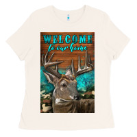 Bone Western Buck Deer Garden Ladies Tee - LillyAllenDesigns