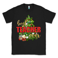 Black Best Teacher Ever With Christmas Tree Classic Tee - BundleAndBundleShop