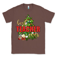 Chestnut Best Teacher Ever With Christmas Tree Classic Tee - BundleAndBundleShop