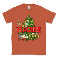 Copper Best Teacher Ever With Christmas Tree Classic Tee - BundleAndBundleShop