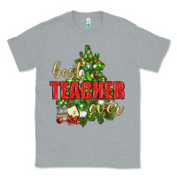 Heather Grey Best Teacher Ever With Christmas Tree Classic Tee - BundleAndBundleShop