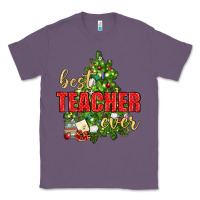 Lavender Best Teacher Ever With Christmas Tree Classic Tee - BundleAndBundleShop