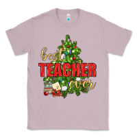 Lilac Best Teacher Ever With Christmas Tree Classic Tee - BundleAndBundleShop