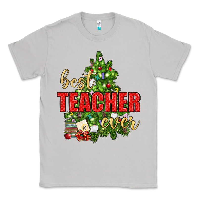 Best Teacher Ever With Christmas Tree Classic Tee by BundleAndBundleShop | Teevron