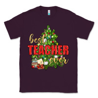 Plum Best Teacher Ever With Christmas Tree Classic Tee - BundleAndBundleShop