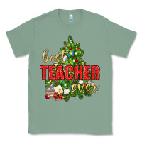 Sage Best Teacher Ever With Christmas Tree Classic Tee - BundleAndBundleShop