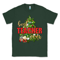 Sports Green Best Teacher Ever With Christmas Tree Classic Tee - BundleAndBundleShop