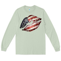 Matcha American Flag Lips Long Sleeve Tee - Bettercallsaul