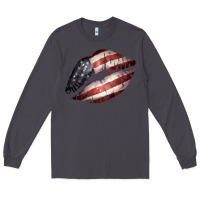 Smoke American Flag Lips Long Sleeve Tee - Bettercallsaul