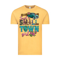 Vintage Mustard Just A Small Town Girl With Truck Vintage Tee - BundleAndBundleShop
