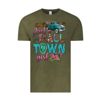 Vintage Olive Just A Small Town Girl With Truck Vintage Tee - BundleAndBundleShop