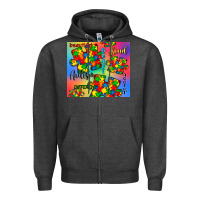 Charcoal Heather autism puzzle piece Zipper Hoodie - CowGirlArtShop
