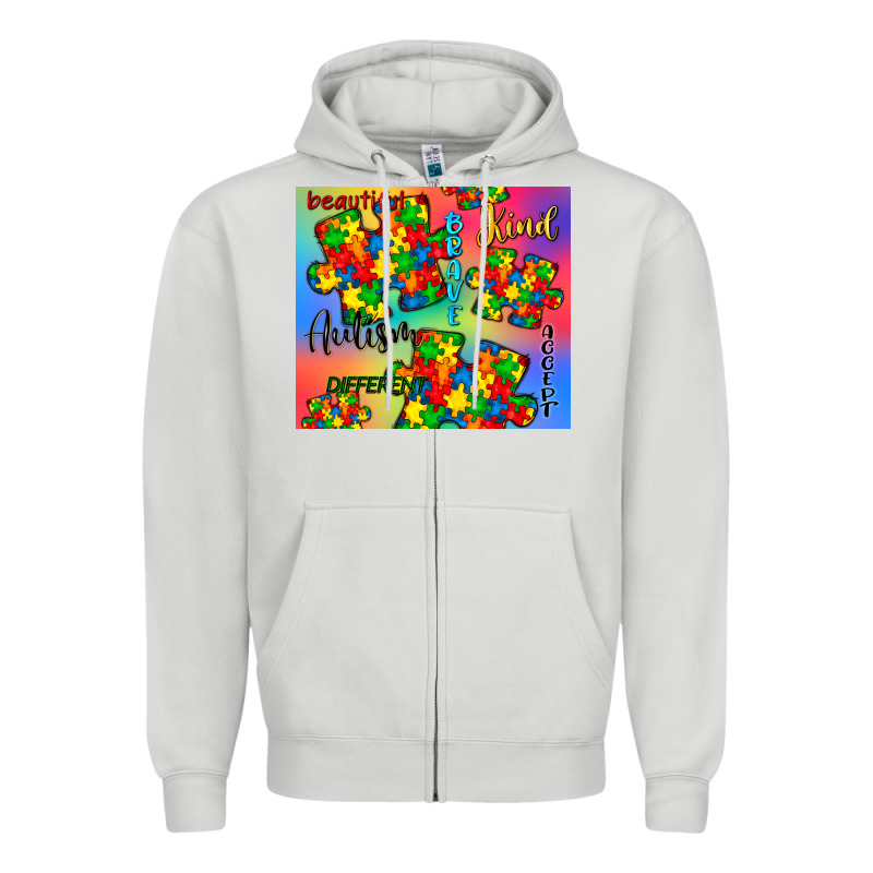 Autism Puzzle Piece Zipper Hoodie by CowGirlArtShop | Teevron