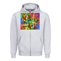 Heather Grey autism puzzle piece Zipper Hoodie - CowGirlArtShop