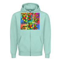 Seafoam autism puzzle piece Zipper Hoodie - CowGirlArtShop