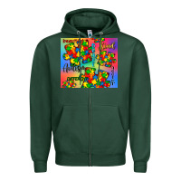 Sports Green autism puzzle piece Zipper Hoodie - CowGirlArtShop