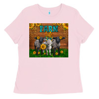 Bubblegum Pink Western Baby Sheeps Farm Life Garden Ladies Tee - LillyAllenDesigns