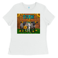 White Western Baby Sheeps Farm Life Garden Ladies Tee - LillyAllenDesigns