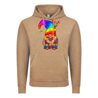 Vintage Coffee LGBTQ+ Pride Gnome With Heart Balloon Vintage Hoodie - BundleAndBundleShop