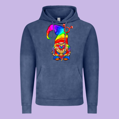 Lgbtq+ Pride Gnome With Heart Balloon Vintage Hoodie Designed By Bundleandbundleshop