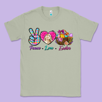 Peace Love Easter Classic Tee Designed By Bundleandbundleshop