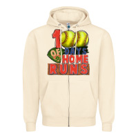 Sandshell 100 days of home runs softball Zipper Hoodie - CowGirlArtShop