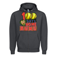 Smoke 100 days of home runs softball Zipper Hoodie - CowGirlArtShop