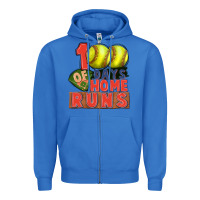 True Royal 100 days of home runs softball Zipper Hoodie - CowGirlArtShop