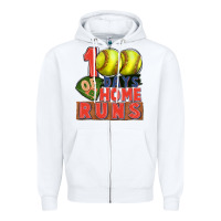 White 100 days of home runs softball Zipper Hoodie - CowGirlArtShop
