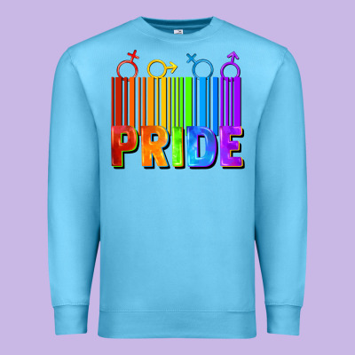 Pride Barcode Premium Sweatshirt Designed By Fadigitalartstudio