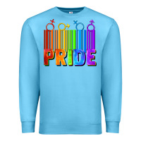 Ocean Blue Pride Barcode Premium Sweatshirt - FaDigitalArtStudio