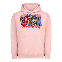 Pigment Salmon boom bitch get out the way Urban Hoodie - CowhideDigitalArt