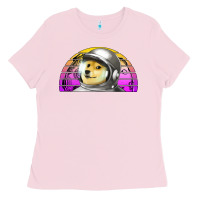 Bubblegum Pink dogecoin to the mars Ladies Tee - Jasminsmagicworld