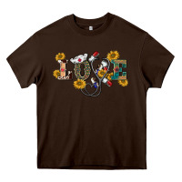 Chocolate Brown western love nurse Heavy Core Tee - BarkalooDesign