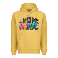 Antique Gold Easter Day He is alive Premium Hoodie - OliviaCreatesArt