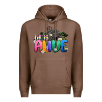 Chestnut Easter Day He is alive Premium Hoodie - OliviaCreatesArt
