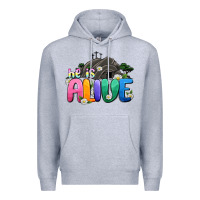 Heather Grey Easter Day He is alive Premium Hoodie - OliviaCreatesArt