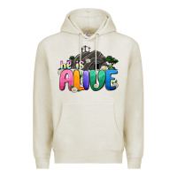 Oatmeal Heather Easter Day He is alive Premium Hoodie - OliviaCreatesArt