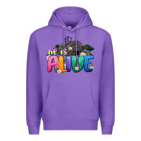 Purple Easter Day He is alive Premium Hoodie - OliviaCreatesArt