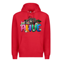 Red Easter Day He is alive Premium Hoodie - OliviaCreatesArt