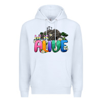 White Easter Day He is alive Premium Hoodie - OliviaCreatesArt
