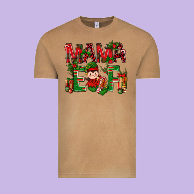 Mama Elf With Gift Christmas Vintage Tee Designed By Bundleandbundleshop
