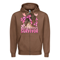 Chestnut breast cancer survivor messy bun Zipper Hoodie - CowGirlArtShop
